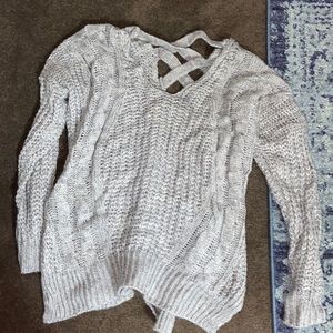 Gray knit sweater